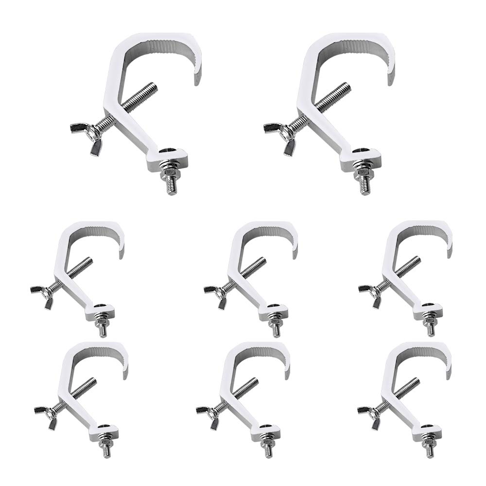 8 Pack Stage Light Clamp Hook, Aluminum Alloy Truss C-Clamp Heavy Duty 33LBs for Par Lights Spotlights DJ Lighting