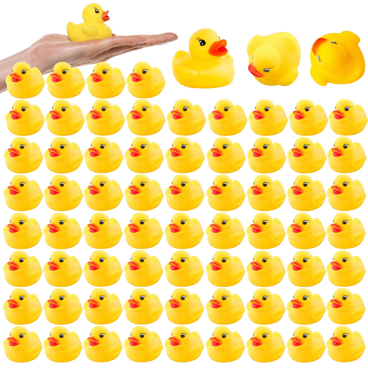 Rubber Duck Bath Toy, 70 Pcs Mini Rubber Ducks Bulk Float Duck Baby Bath Toys, Shower Birthday Party Favors Gift for Classroom Summer Beach Pool Party Games