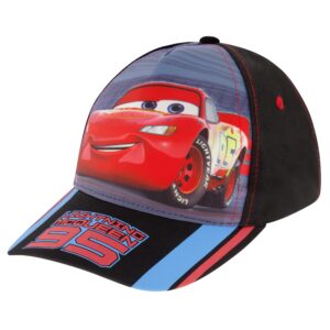 disney boys baseball cap, lightning mcqueen adjustable toddler hat, ages 2-4, black