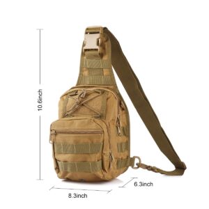 ROARING FIRE Tactical Single Shoulder Bag, Crossbody Military Backpack, Molle Assault Sling Backpack for EDC, Camping, Hiking, Trekking, Cycling, and Outdoor Sports