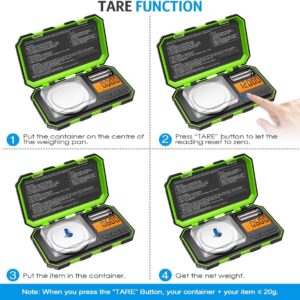 AMIR Professional Digital Mini Scale, 20g-0.001g Pocket Scale, Electronic Smart Scale with 20g Calibration Weight (Battery/Tweezers Included)