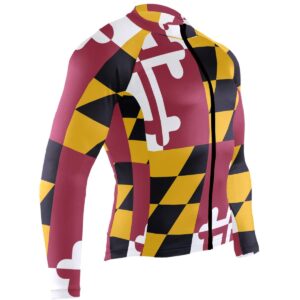 cindly men's maryland cycling jersey long sleeve bike jersey with full zipper & 3-rear pockets