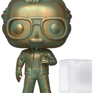 Marvel POP Stan Lee [Patina] Funko Pop! Icons Vinyl Figure (Bundled with Compatible Pop Box Protector Case), Multicolor, 3.75 inches