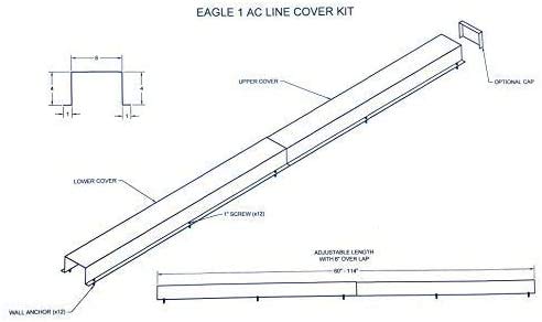 EAGLE 1 Metal Line Set Cover Kit for Mini Split and Central Air Conditioner & Heat Pump (Multiple Sizes and Colors) (6x4, White)