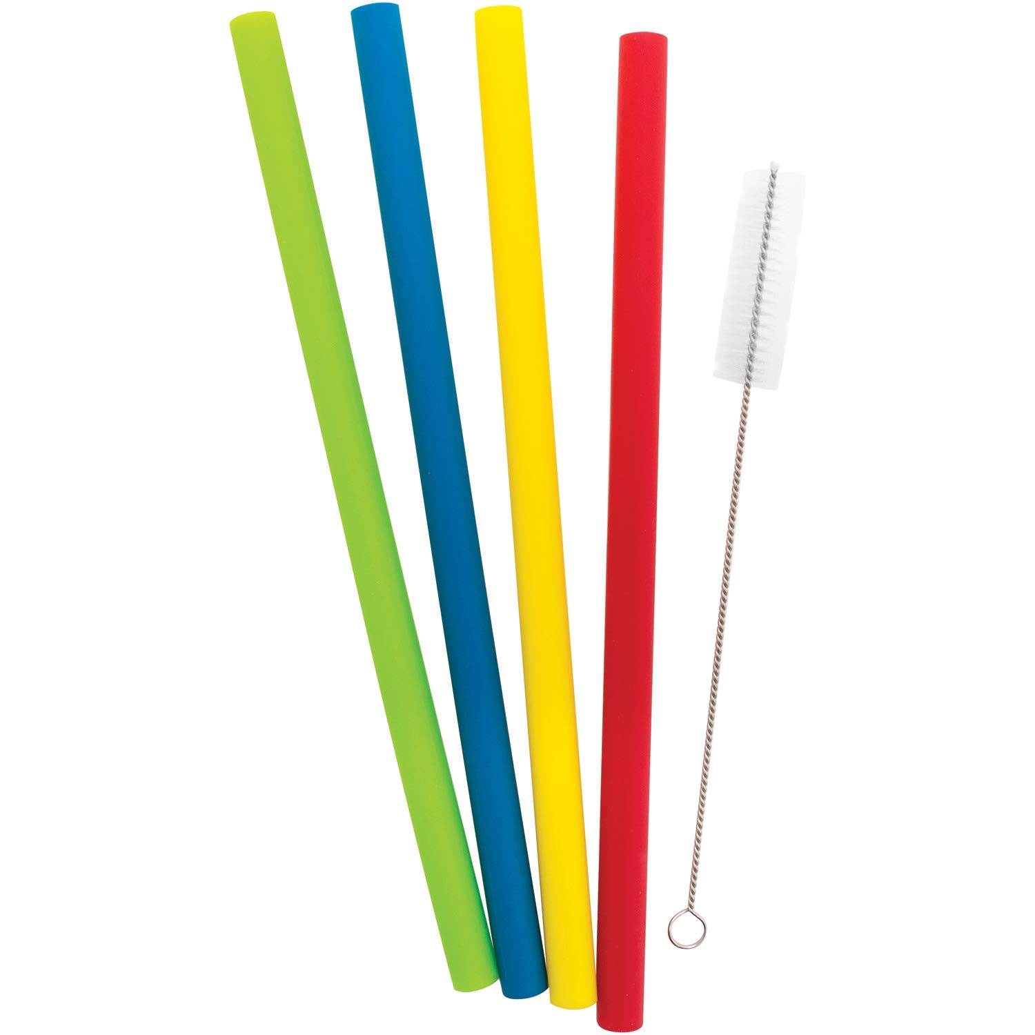 Starfrit T092849 Reusable Silicone Straws, 4-Pack, One Size, Multicolor