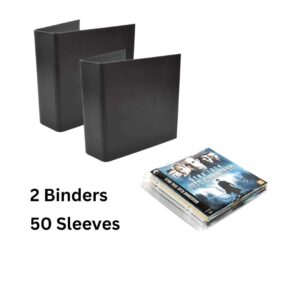 Tarifold Blu-ray Storage Bundle Pack - 50 Blu-ray Protective Sleeves Plus 2 Binders – Optimal Storage and Organizer (10265)