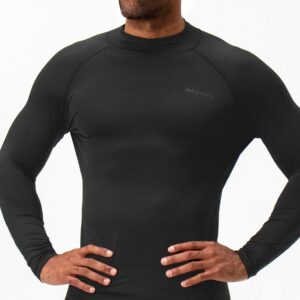 DEVOPS 2 Pack Men's Thermal Turtle Mock Neck Shirts, Compression Long Sleeve Tops (X-Large, Black/Black)