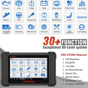 Autel MaxiDAS DS808 KIT: 2024 Classic Full System Bidirectional & Functional Tests Scan Tool, w/ $200-Valued Adaptors, Upgrade of DS708 ECU Coding as MaxiSYS MS906 31+ Service Support AutoAuth MV108S