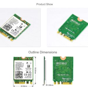 Wireless-AC8265 Dual Mode AC8265 Wireless NIC Module for Jetson Nano Developer Kit M.2 NGFF Support 2.4GHz / 5GHz 300Mbps / 867Mbps Dual Band WiFi and Bluetooth 4.2