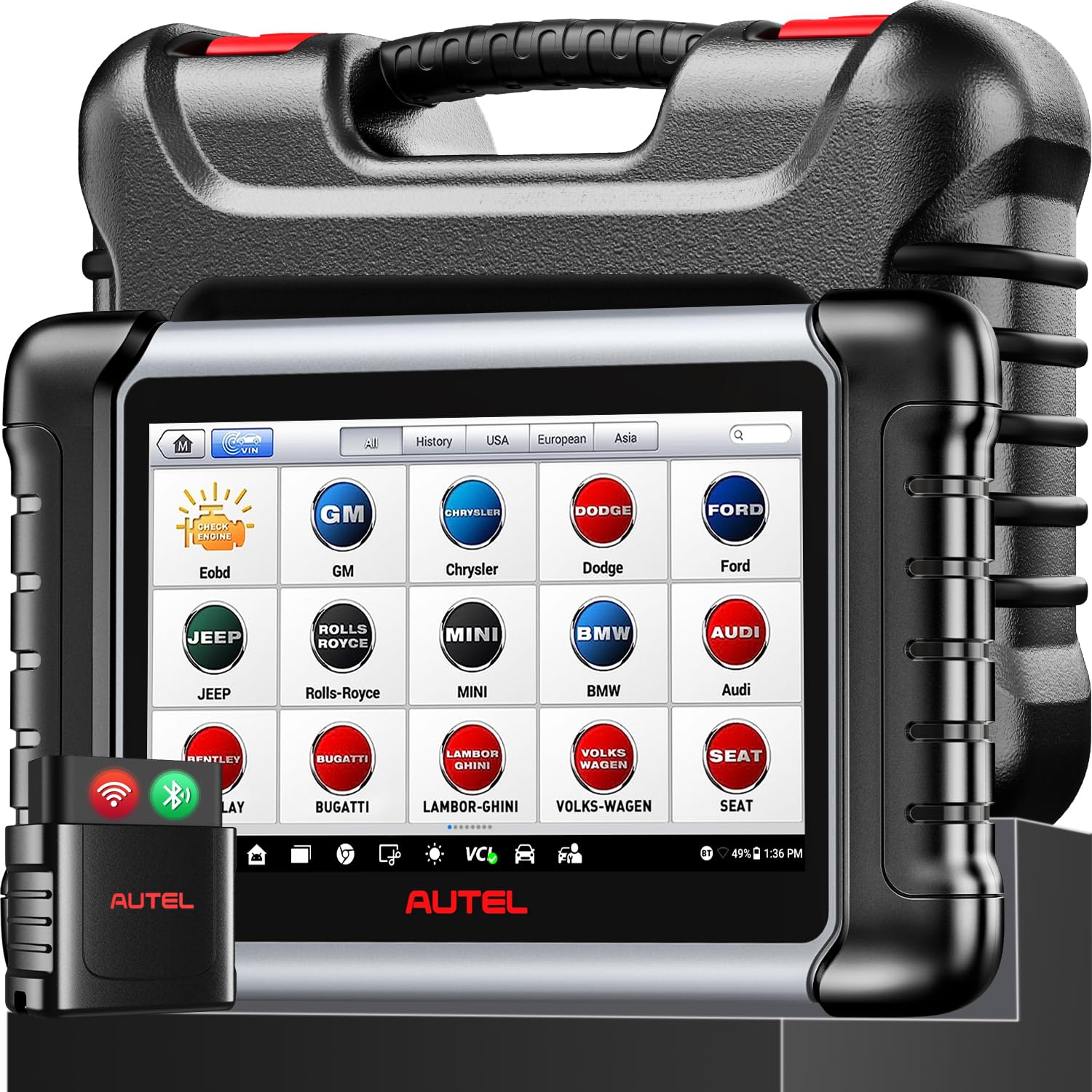 Autel MaxiCOM MK808BT PRO: 2024 Full Bidrectional & Active Test Scan Tool, Upgraded of MK808S MK808Z MX808S, Functions as MX900 MK900, 28+ Reset All System Diagnosis Injector Coding, FCA AutoAuth OS11