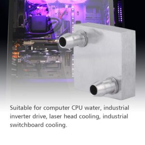 Computer Water Cooling Head, 40x40mm Water Cooling Aluminum Block for CPU Radiator Liquid Water Heatsink Cooler Internal Fin Thickness Only 0.5MM