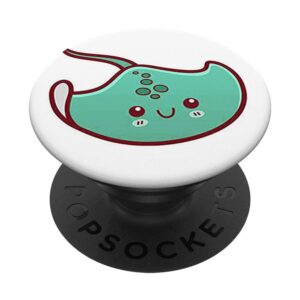 cute sea animals design gift stingray background on white popsockets popgrip: swappable grip for phones & tablets