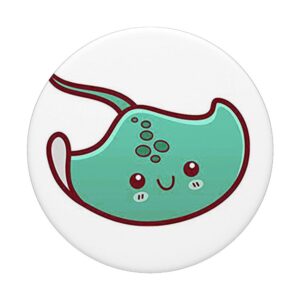 Cute Sea Animals Design Gift Stingray Background on White PopSockets PopGrip: Swappable Grip for Phones & Tablets