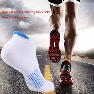 JOYNÉE Mens Ankle Low Cut Athletic Tab Socks for Men Sports Comfort Cushion Sock 6 Pack,White,Sock Size 10-13