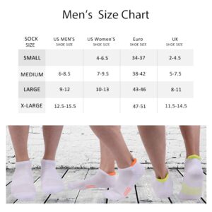 JOYNÉE Mens Ankle Low Cut Athletic Tab Socks for Men Sports Comfort Cushion Sock 6 Pack,White,Sock Size 10-13