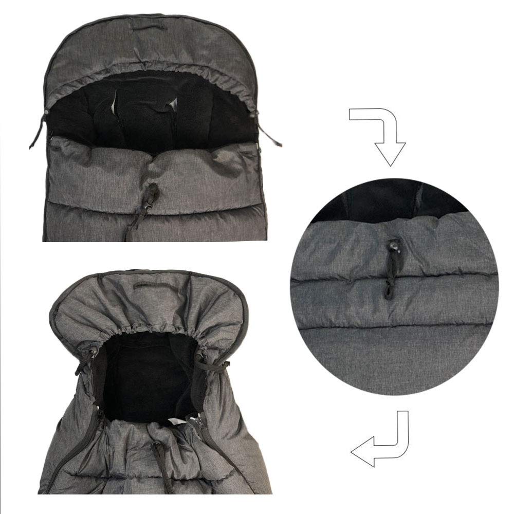 3-in-1,3D Cotton Filling The Worlds Most Comfortable Universal Baby Stroller Sleeping Bag, Cozy Warm Footmuff Fits All Stroller, 2x2 Zippers Easy for Baby in&Out, Bottom Open,Front Piece Removable