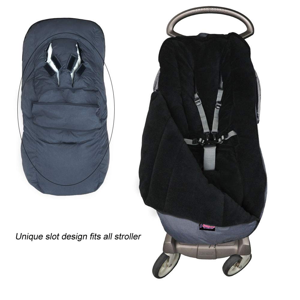 3-in-1,3D Cotton Filling The Worlds Most Comfortable Universal Baby Stroller Sleeping Bag, Cozy Warm Footmuff Fits All Stroller, 2x2 Zippers Easy for Baby in&Out, Bottom Open,Front Piece Removable