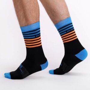 VWU Mens Womens Sports Socks Athletic Socks for Running Cycling Basketball Hiking, Stripes B Crew