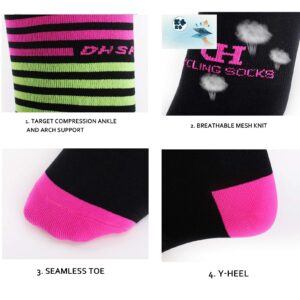 VWU Mens Womens Sports Socks Athletic Socks for Running Cycling Basketball Hiking, Stripes B Crew