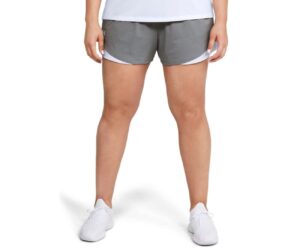 under armour womens play up 3.0 shorts , true gray heather (025)/white , 3x