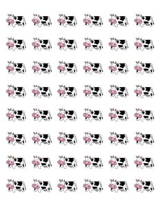 special pack 48 cute farm cow envelope seals labels stickers 1.2" round #cuas