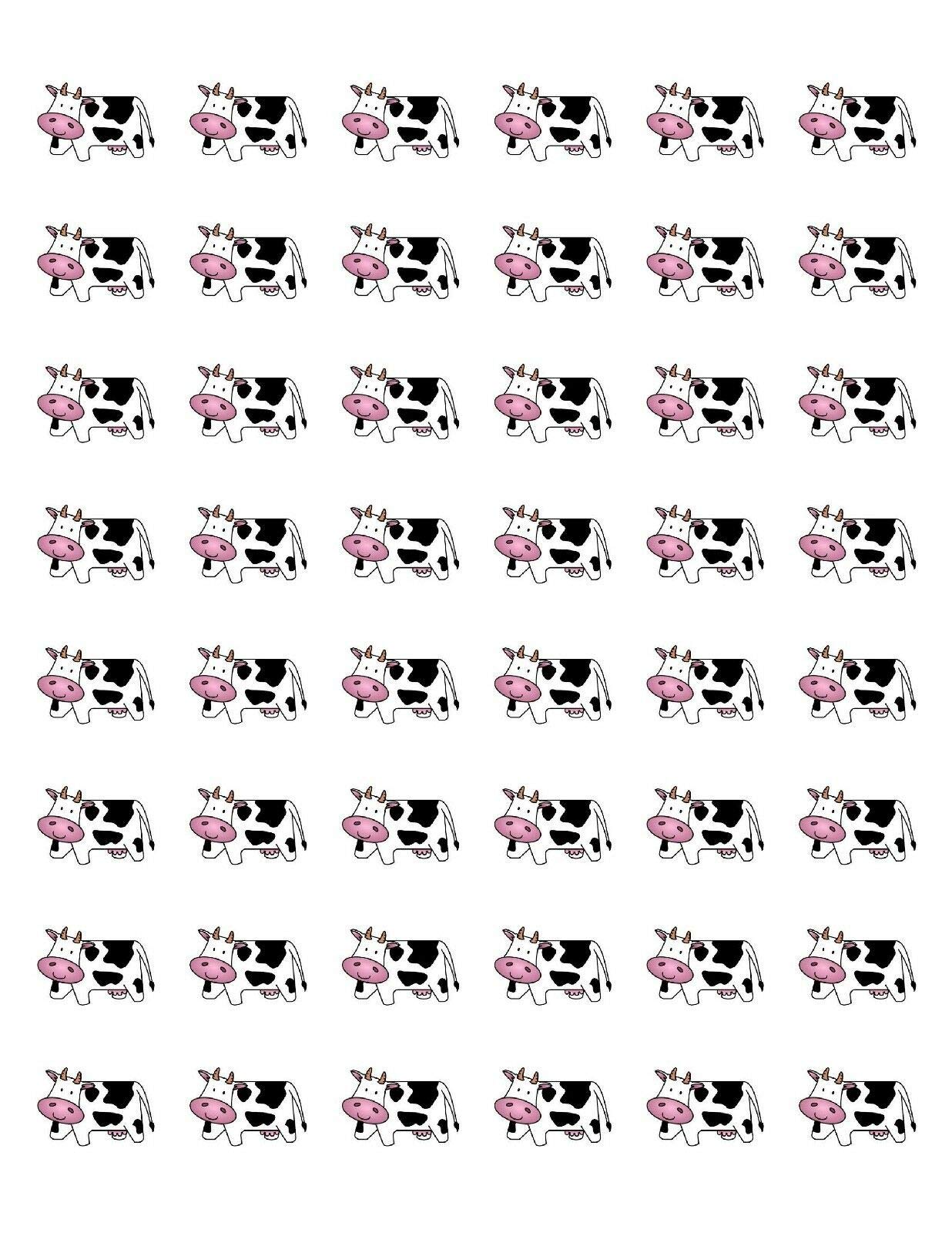 Special Pack 48 Cute Farm Cow Envelope Seals Labels Stickers 1.2" Round #CUAS