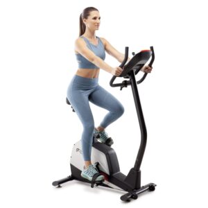 circuit fitness circuit fitness magnetic upright exercise bike with 15 workout presets, 300 lbs capacity amz-594u