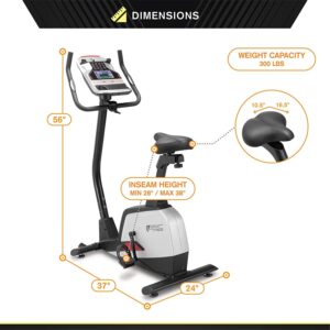 CIRCUIT FITNESS Circuit Fitness Magnetic Upright Exercise Bike with 15 Workout Presets, 300 lbs Capacity AMZ-594U