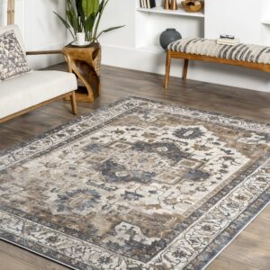 nuLOOM Sian Persian Vintage Medallion Area Rug, 5x8, Beige