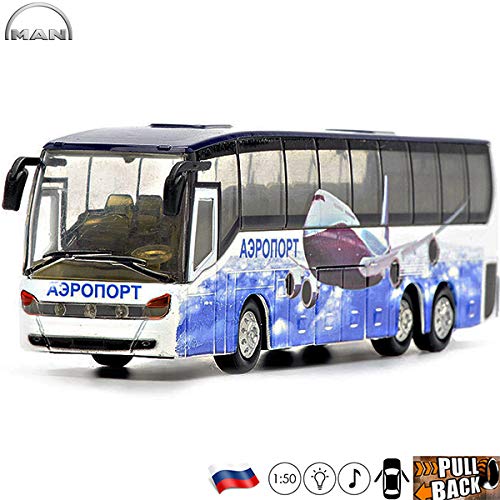 1:50 Scale Diecast Metal Model Bus Man Lion's Coach Russian Airflot - Collectible Die-cast Toy Cars