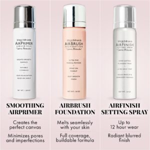 Magic Minerals AirBrush Foundation System by Jerome Alexander - Complete 5pc Spray Makeup Set with Foundation, Primer, and Setting/Finishing Spray - for Smooth, Radiant Skin (Fair)