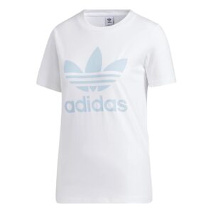 adidas Originals Women's Trefoil Tee White/Clear Sky Small