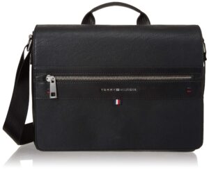 tommy hilfiger womens tommy hilfiger for women leo messenger bag, pebble black, one size us