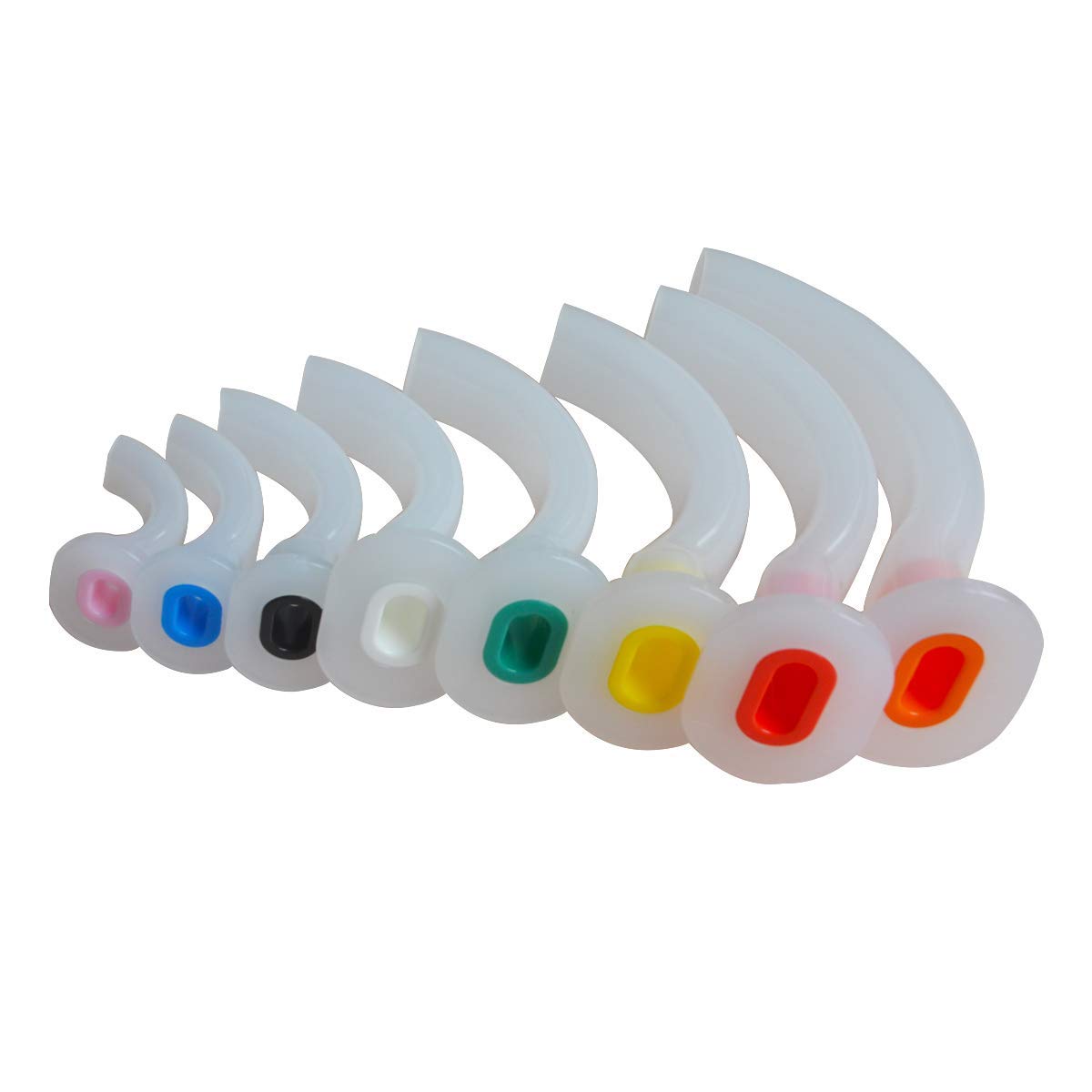 Multi-Color Disposable Oral Airway Tube for First Aid,Airway Kits 8 Pieces with Plastic Case with 2Pcs Sterile Gauze Swabs