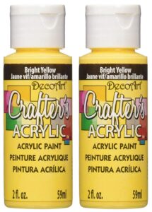 2-pack bundle - deco art crafter's acrylic all purpose paint - bright yellow (dca-49) - 2-ounces each