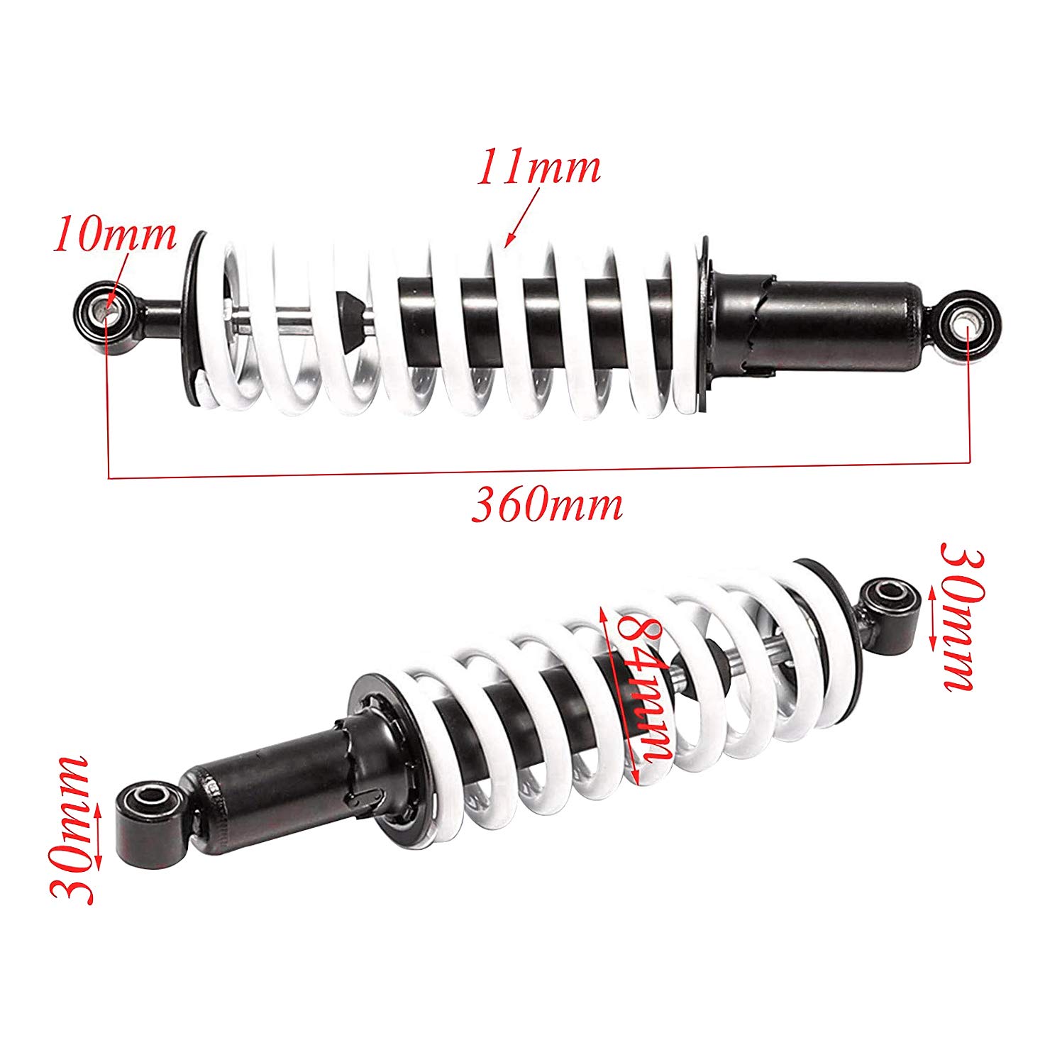 ZXTDR 2PCS 360mm 14'' Rear Back Shock Absorbers Suspension for ATV Quad Buggy