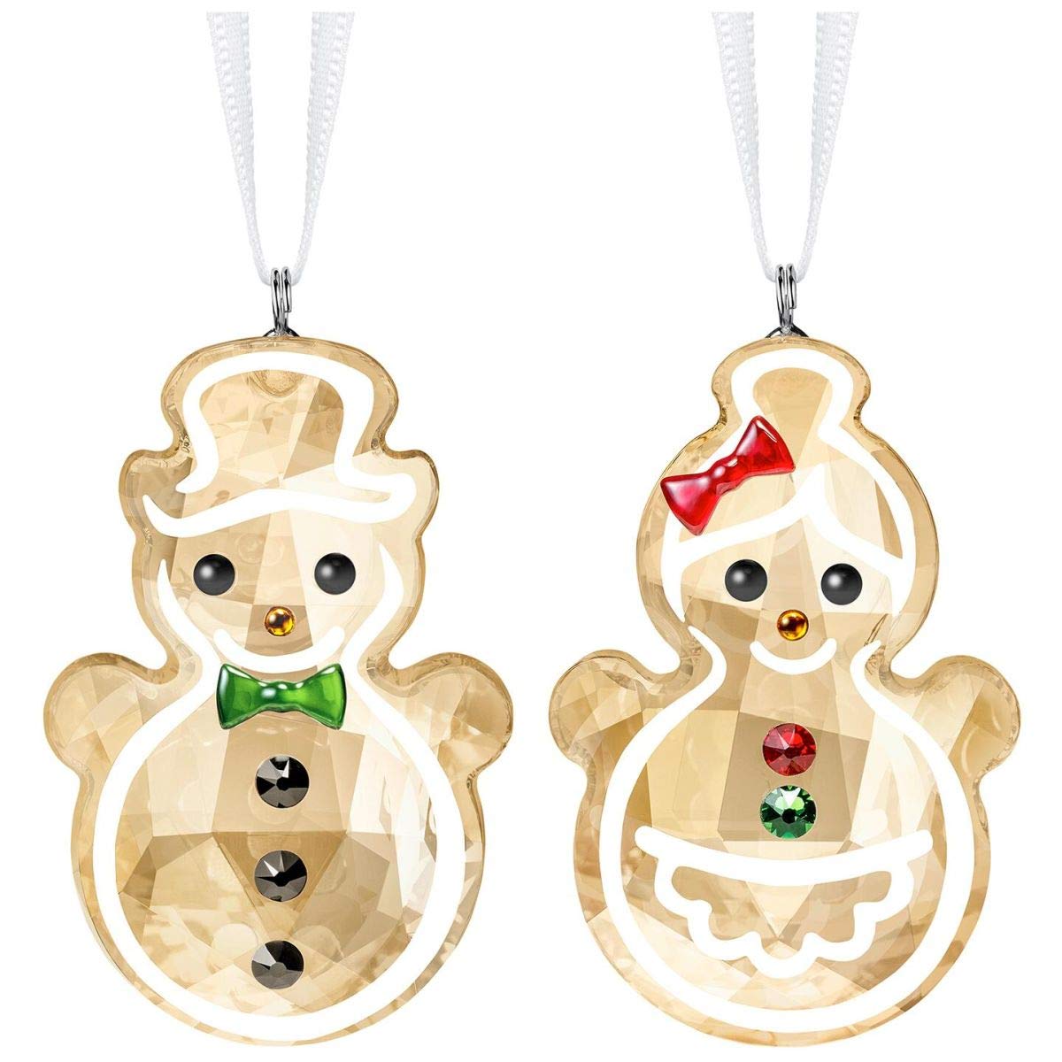 SWAROVSKI Gingerbread Snowman Couple Ornament Light Multi One Size