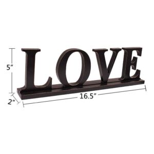 E-view Wooden Family Sign for Home Decor - Decorative Letters Tabletop Word Plaque Home Décor Accents Love