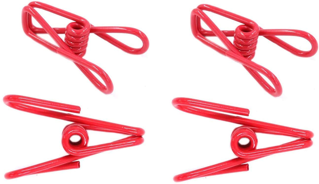 30 Pcs 2 Inch Red Chip Clips, PVC Coating High Elasticity Strength Clothes Pins, Food Clips and Bag Clips