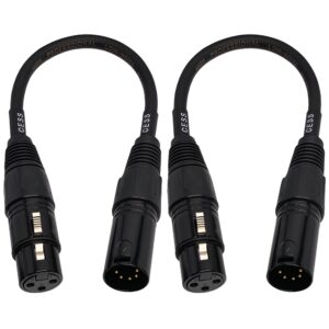 CNCESS CESS-017 XLR5M to XLR3F, 3 Pin XLR Female to 5 Pin XLR Male Audio Cable for Microphone, 2 Pack