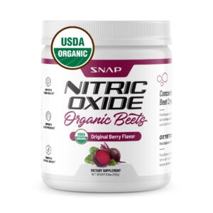 snap supplements usda organic beet root powder, 3-in-1 nitric oxide supplement, support healthy blood circulation, 250g (mixed berry)