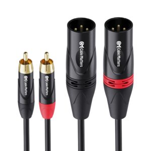 cable matters dual rca to xlr unbalanced interconnect cable 10 ft, 2 rca to xlr male cable (dual xlr to rca cable) - 10 feet