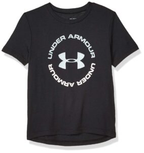 under armour sportstyle short sleeve t-shirt, black (002)/white, youth small