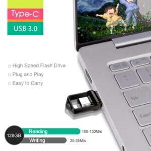 Aiibe 128 GB USB C Flash Drive Dual Drive USB Type-C Thumb Drive 128GB 128G USB-C Drive - Black