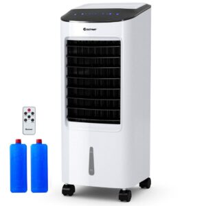 costway evaporative cooler, portable air cooler with led display, remote control, 7.5-hour timing function, for home & office, cooling & humidification function (29-inch)