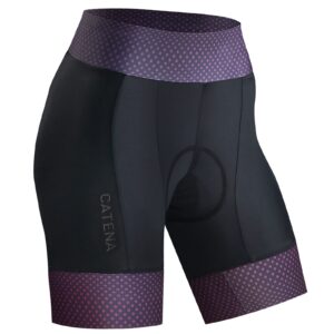 catena women's bike shorts 3d padded cycling short pants for mtb road bicycle multi color (purple, large)