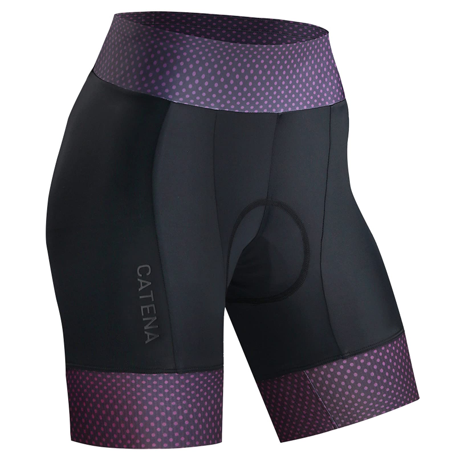 CATENA Women's Bike Shorts 3D Padded Cycling Short Pants for MTB Road Bicycle Multi Color (Purple, Large)