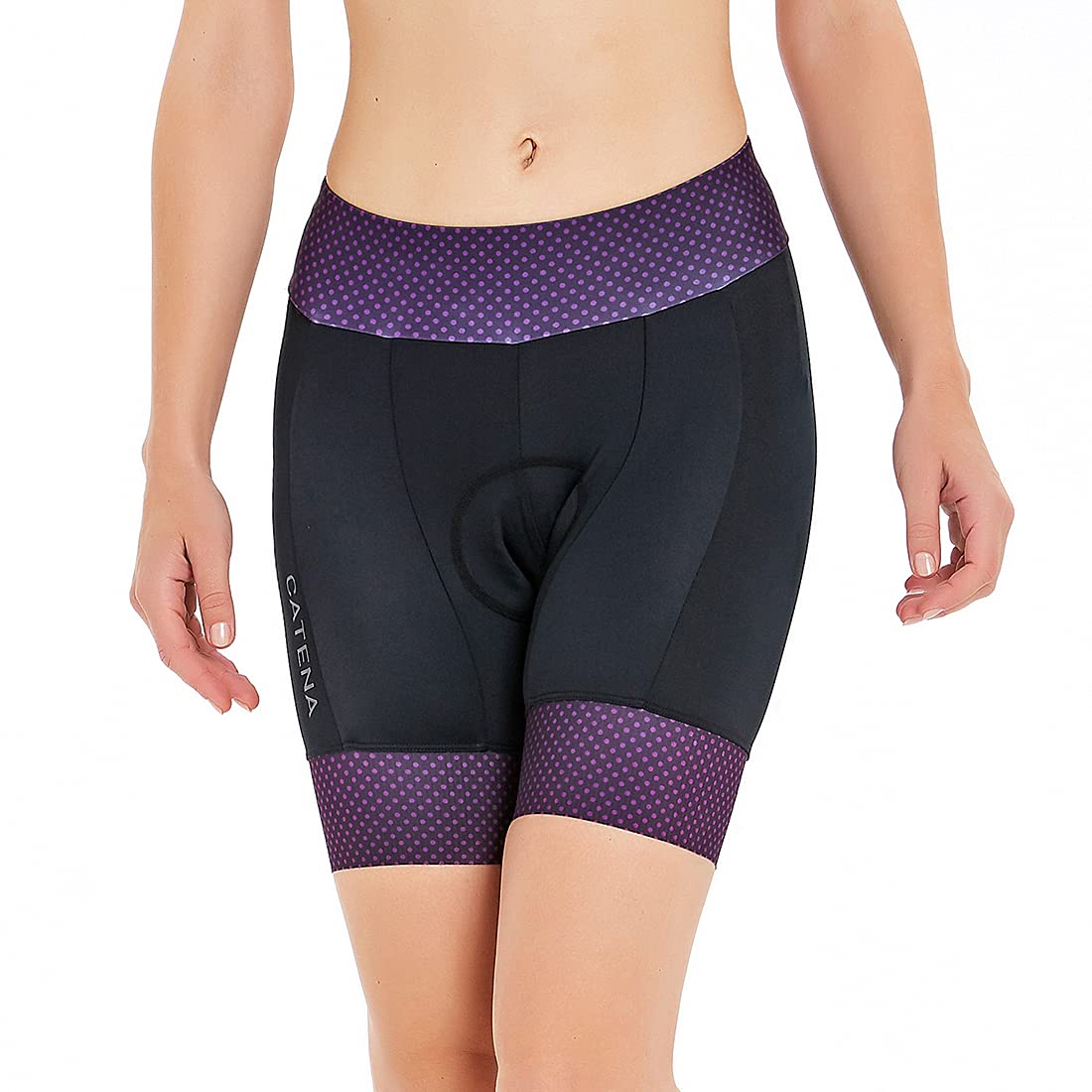 CATENA Women's Bike Shorts 3D Padded Cycling Short Pants for MTB Road Bicycle Multi Color (Purple, Large)