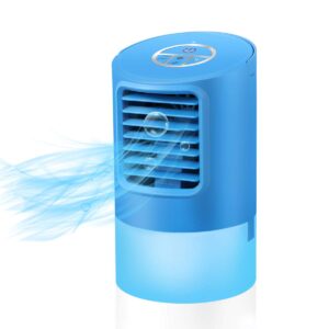 portable air conditioners fan, personal air cooler mini space evaporative air cooler with 3 wind speeds small desktop cooling fan quiet air humidifier compact air cooler for room, home, office