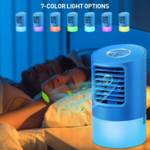 Portable Air Conditioners Fan, Personal Air Cooler Mini Space Evaporative Air Cooler with 3 Wind Speeds Small Desktop Cooling Fan Quiet Air Humidifier Compact Air Cooler for Room, Home, Office